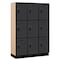 Salsbury Industries 3 Tier Designer Locker, 54"Wx76"Hx18"D, 9 Door, Black 18-23368BLK - alternate 1